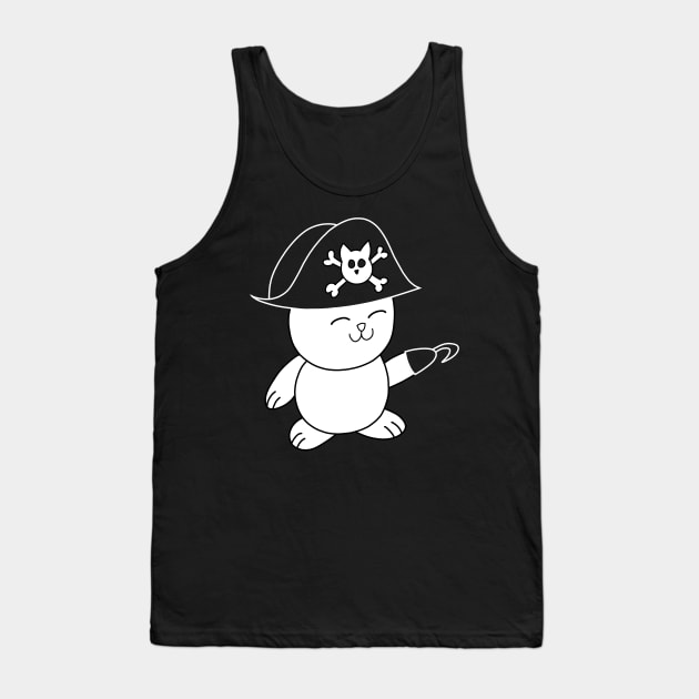 Pirate Cat Captain Tank Top by pako-valor